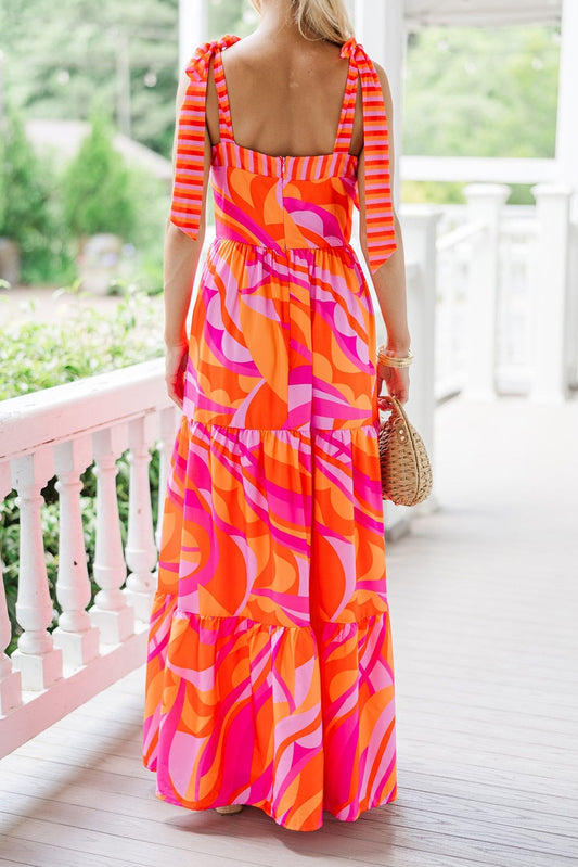 Abstract Shoulder-Tie Maxi