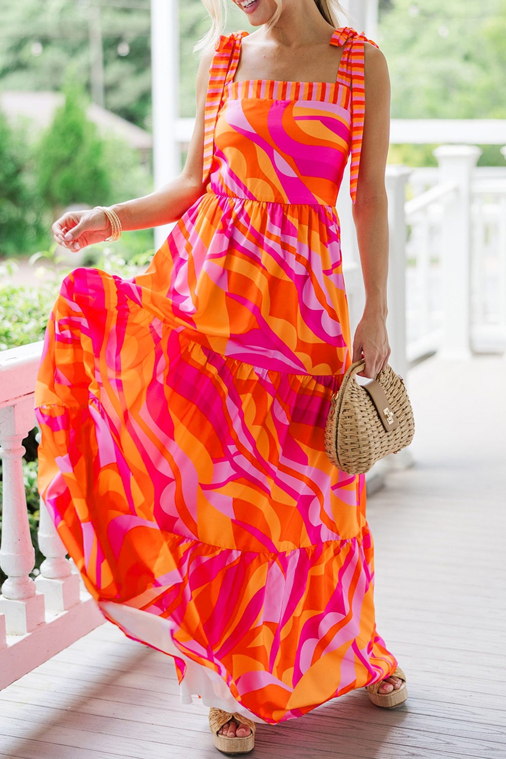 Abstract Shoulder-Tie Maxi