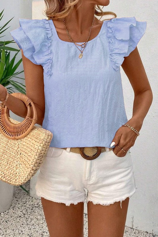 Bow Back Textured Blouse