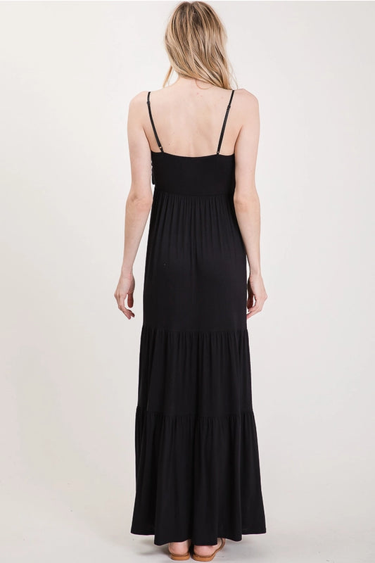 Tiered Tie-Front Maxi
