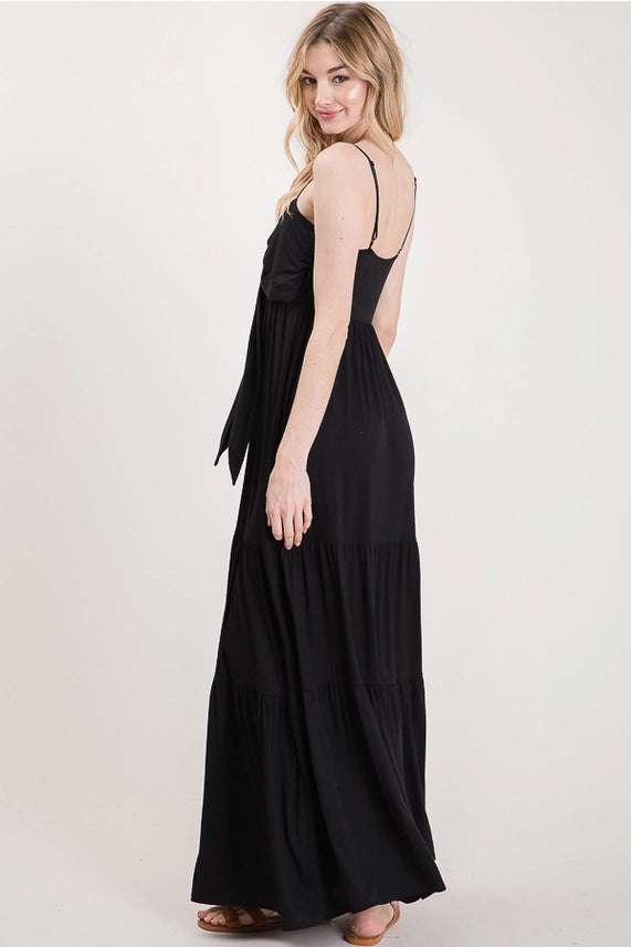 Tiered Tie-Front Maxi
