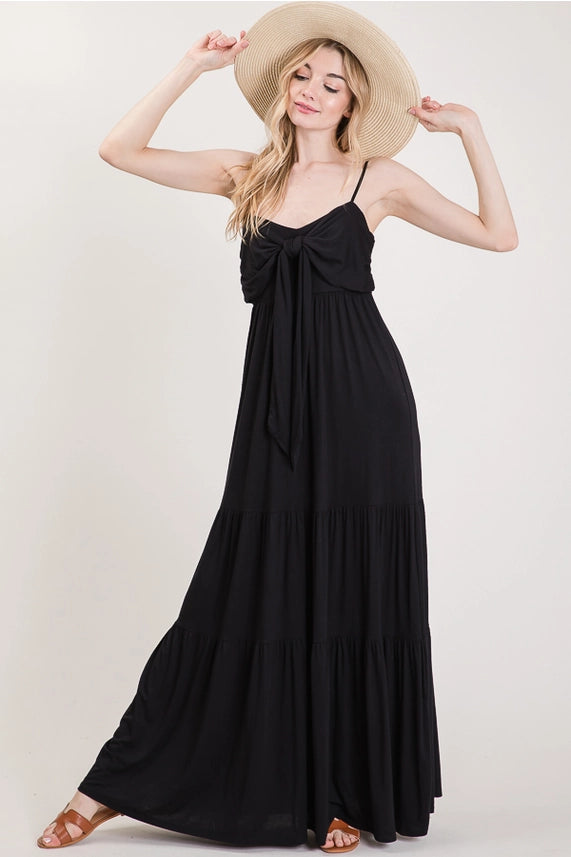 Tiered Tie-Front Maxi