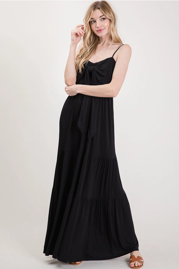 Tiered Tie-Front Maxi