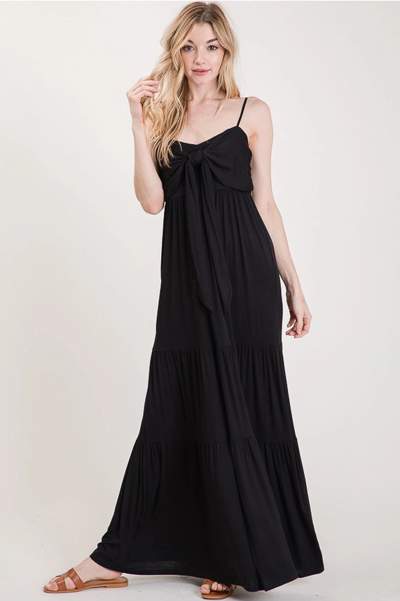 Tiered Tie-Front Maxi