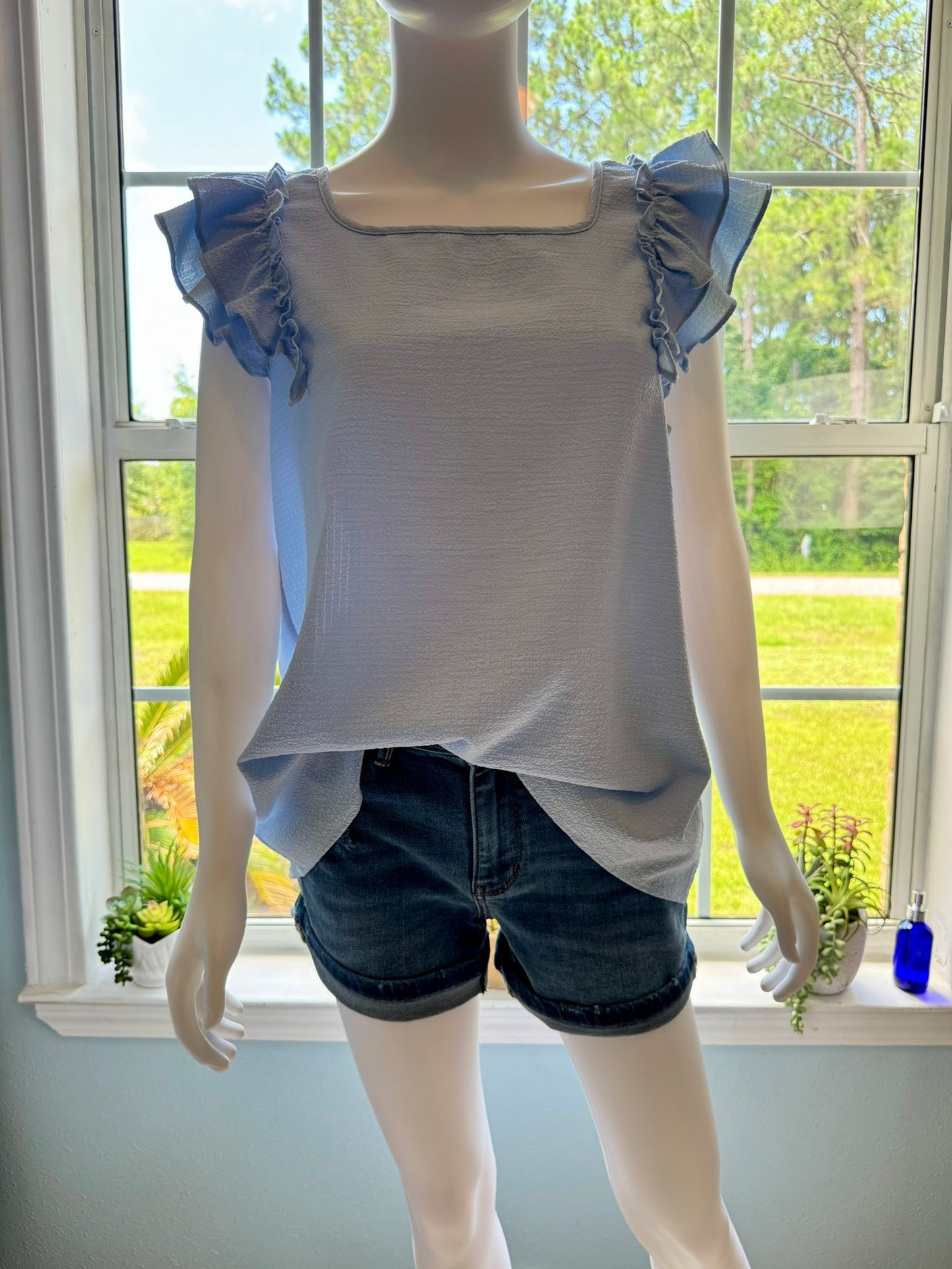 Bow Back Textured Blouse