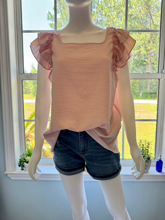 Bow Back Textured Blouse