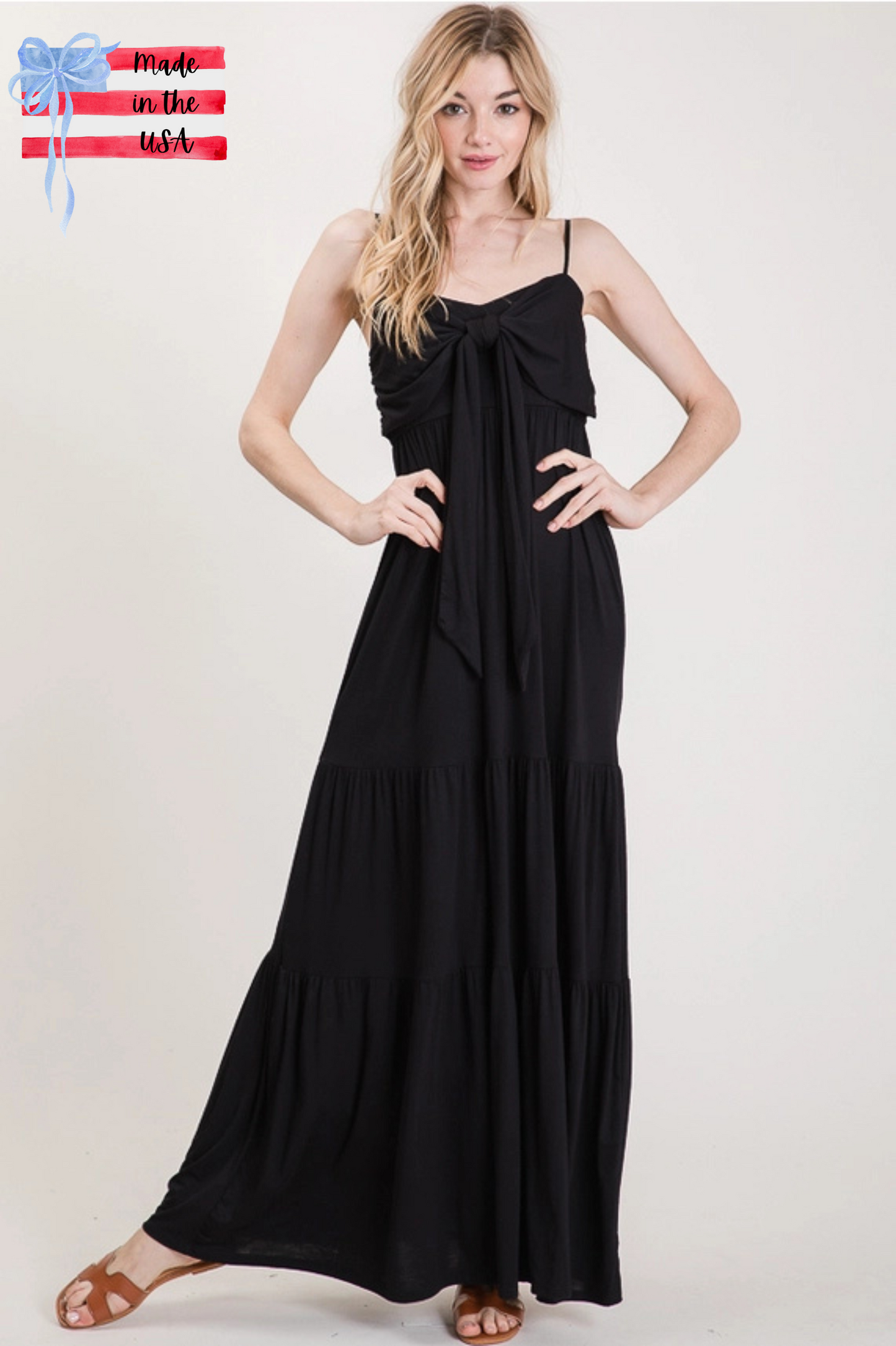 Tiered Tie-Front Maxi