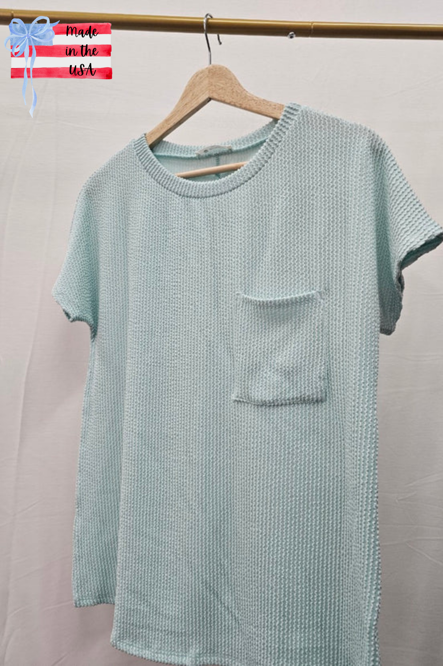 Rib Knit Pocket Tee
