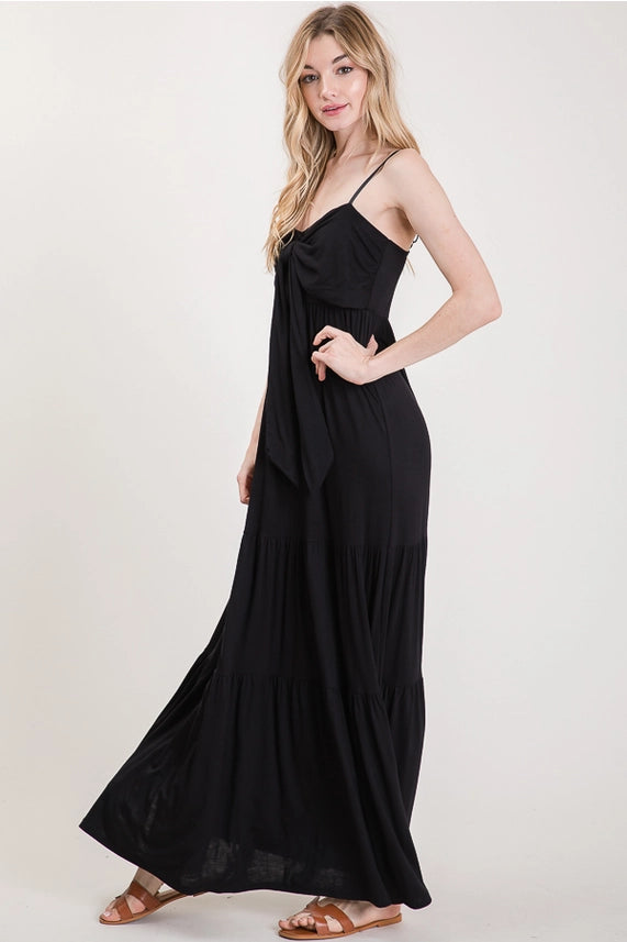 Tiered Tie-Front Maxi