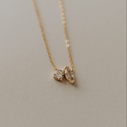 Sloane Two Stone Diamond Necklace