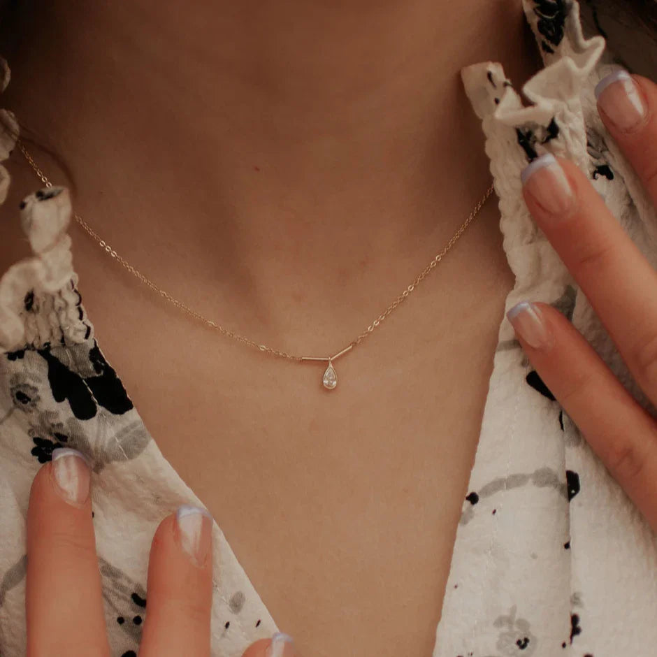 Harper Diamond Teardrop Necklace