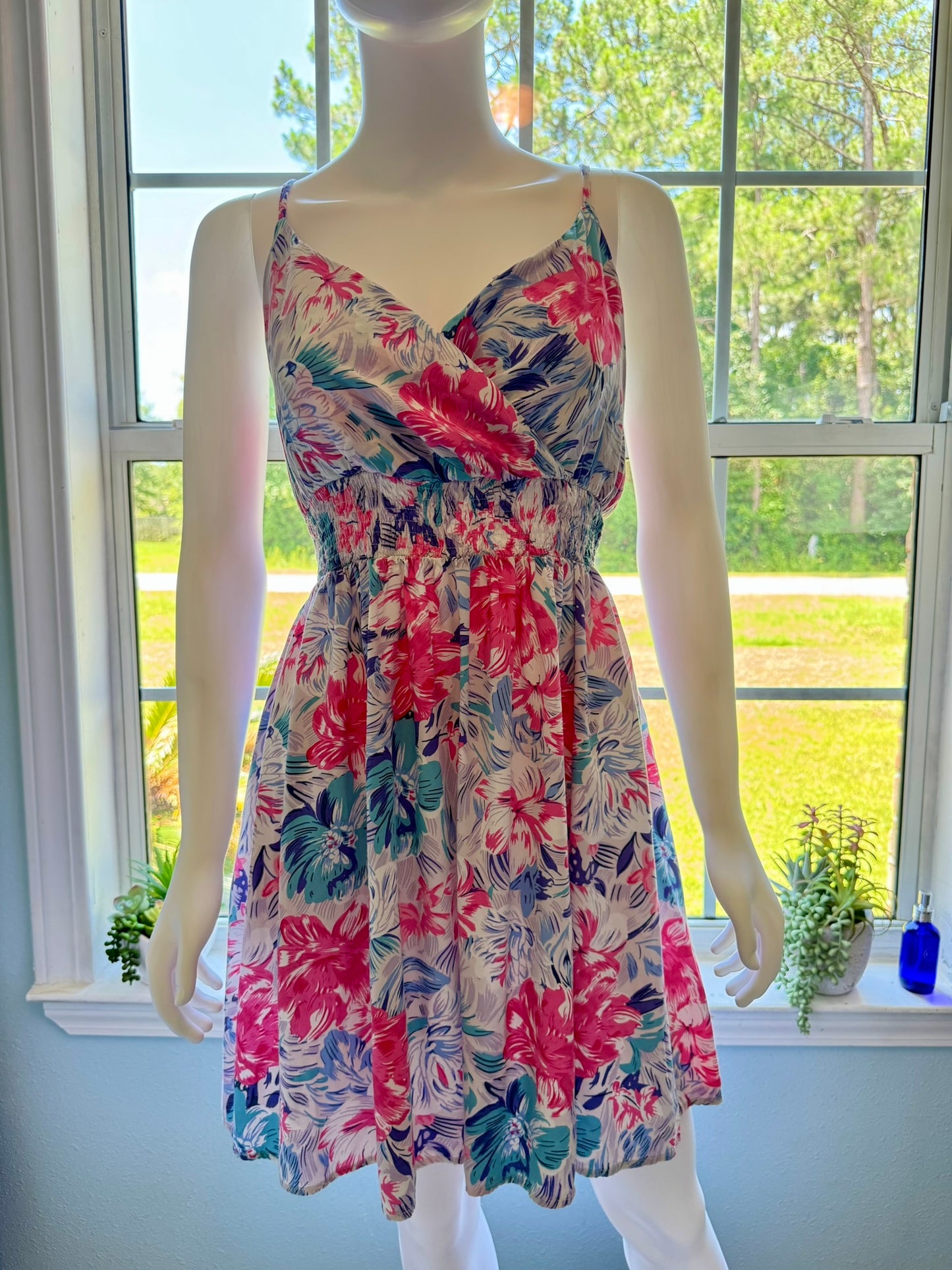 Floral Surplice Mini Dress
