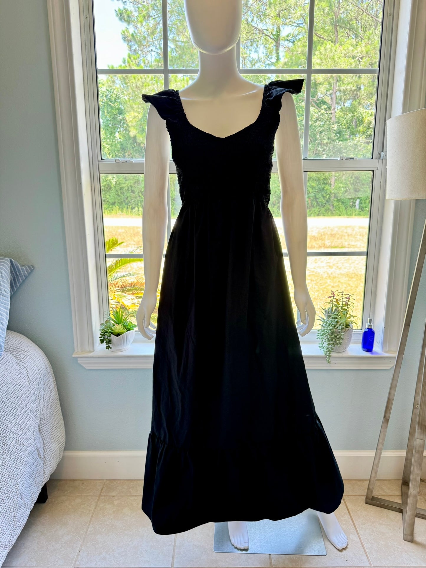 Smocked Flutter Maxi Dress