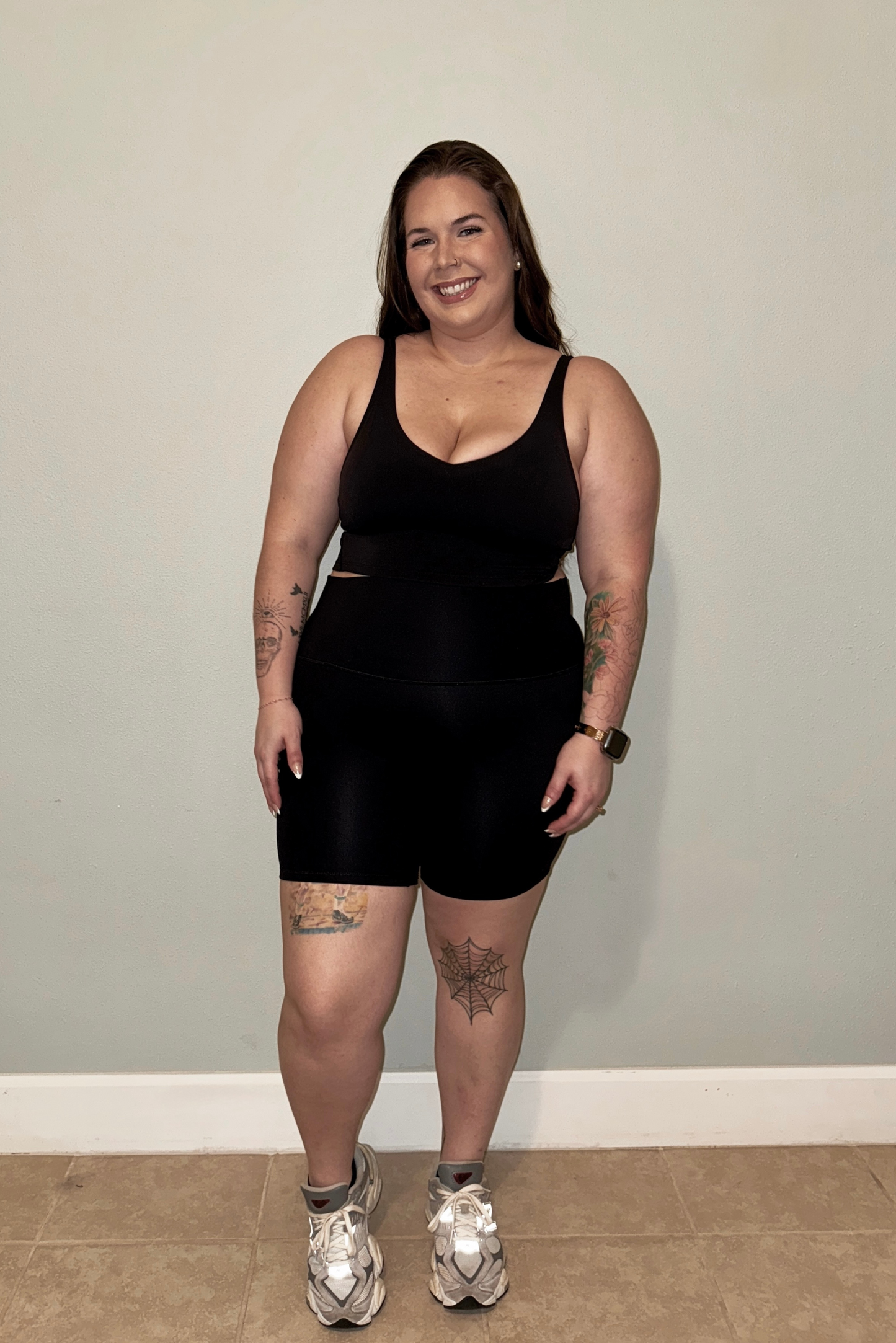 High-Waisted Stretch Biker Shorts