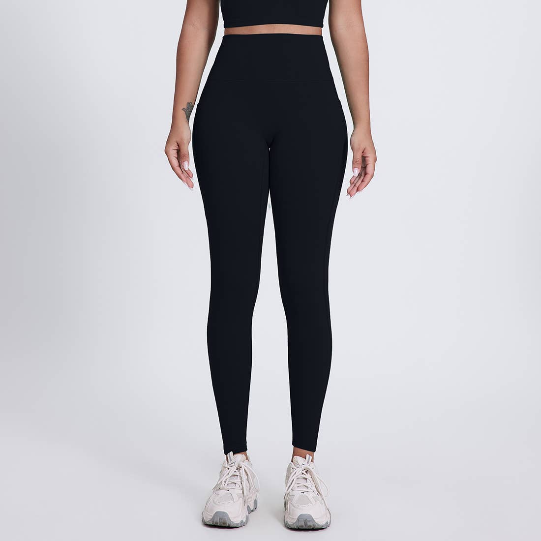 Women Side Pockets Yoga Pants No Front Seam Sport Leggings
