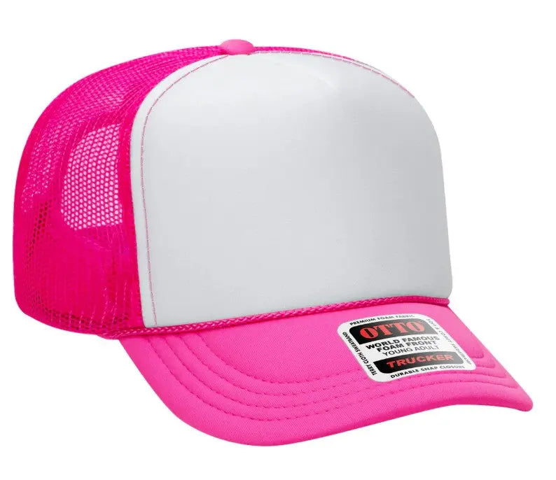 Somebody's Spoiled Blue Collar Wife Text Adult Otto Foam Trucker Hat