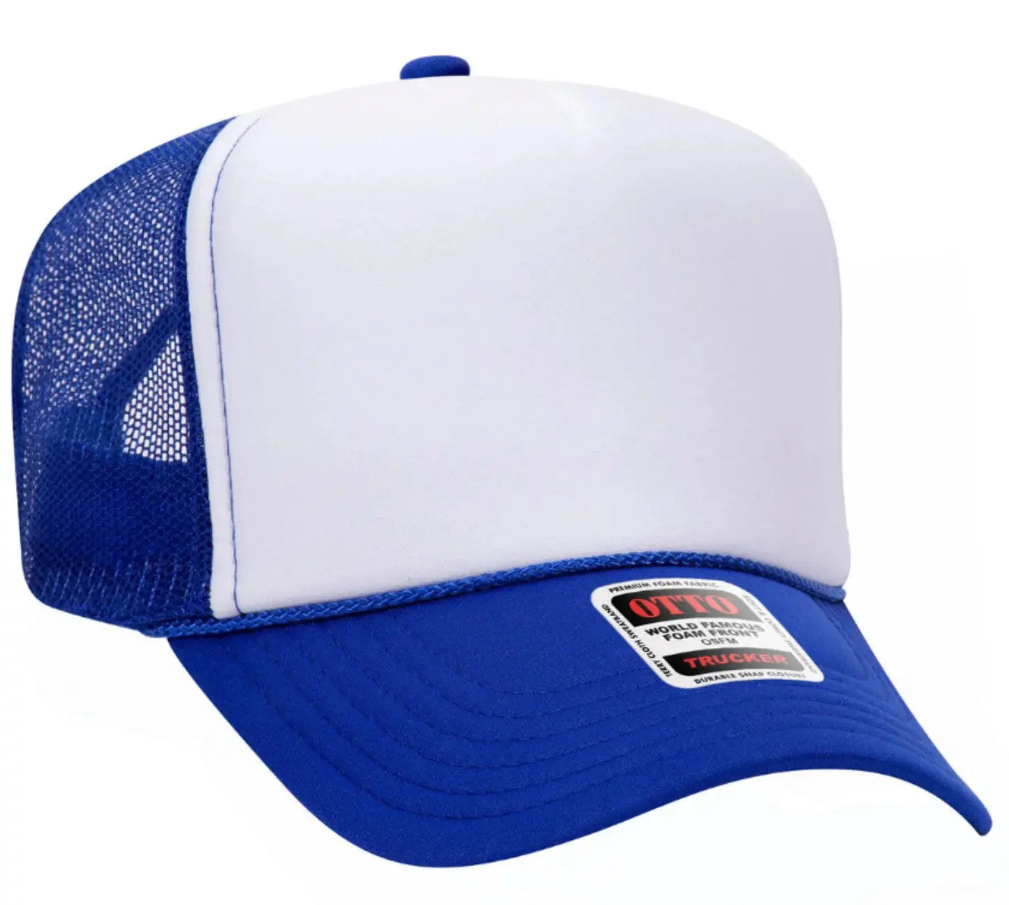 Somebody's Spoiled Blue Collar Wife Text Adult Otto Foam Trucker Hat